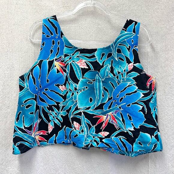 Hilo Hattie vintage‎ crop sleeveless boxy top Size XL Tropical Print 100% cotton - Picture 4 of 12